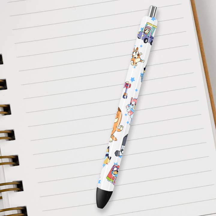 Oily Graphic Creations - Wholesale Sticker - Blauwe hond met sterren-UV DTF-pensticker 1