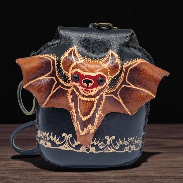 Sunflower Handmade leather inc - Wholesale Coin purse – Women’s - e633 Handmade leather bat coin purse wristlet4