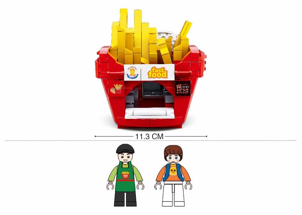 Texas Toy Distribution - Wholesale Building Set - Kids - Food Court French Fries House Building Brick Kit (320 Pcs)3