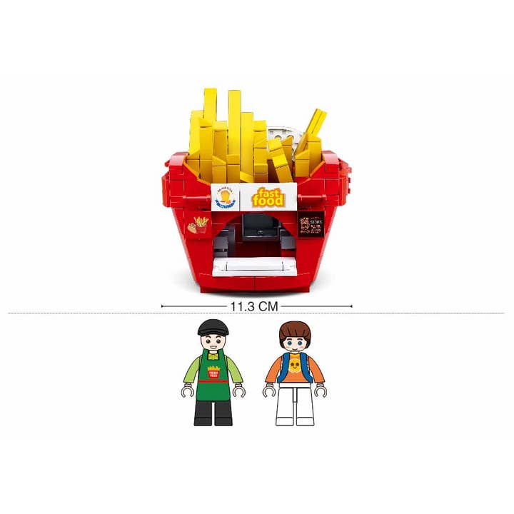 Texas Toy Distribution - Wholesale Building Set - Kids - Food Court French Fries House Building Brick Kit (320 Pcs)3