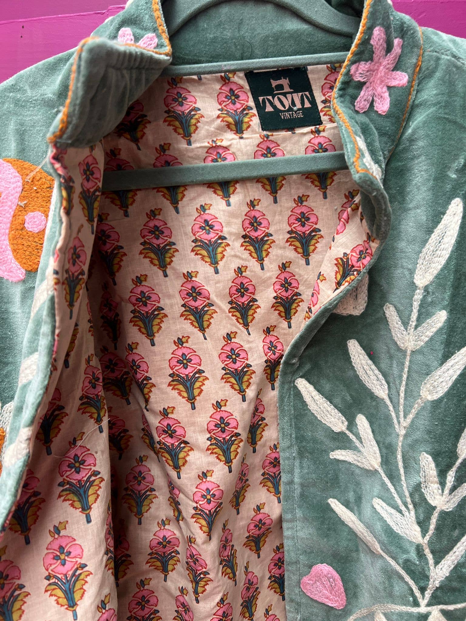 ToutVintage - Wholesale Jas - Dames - Velvet green yingyang1