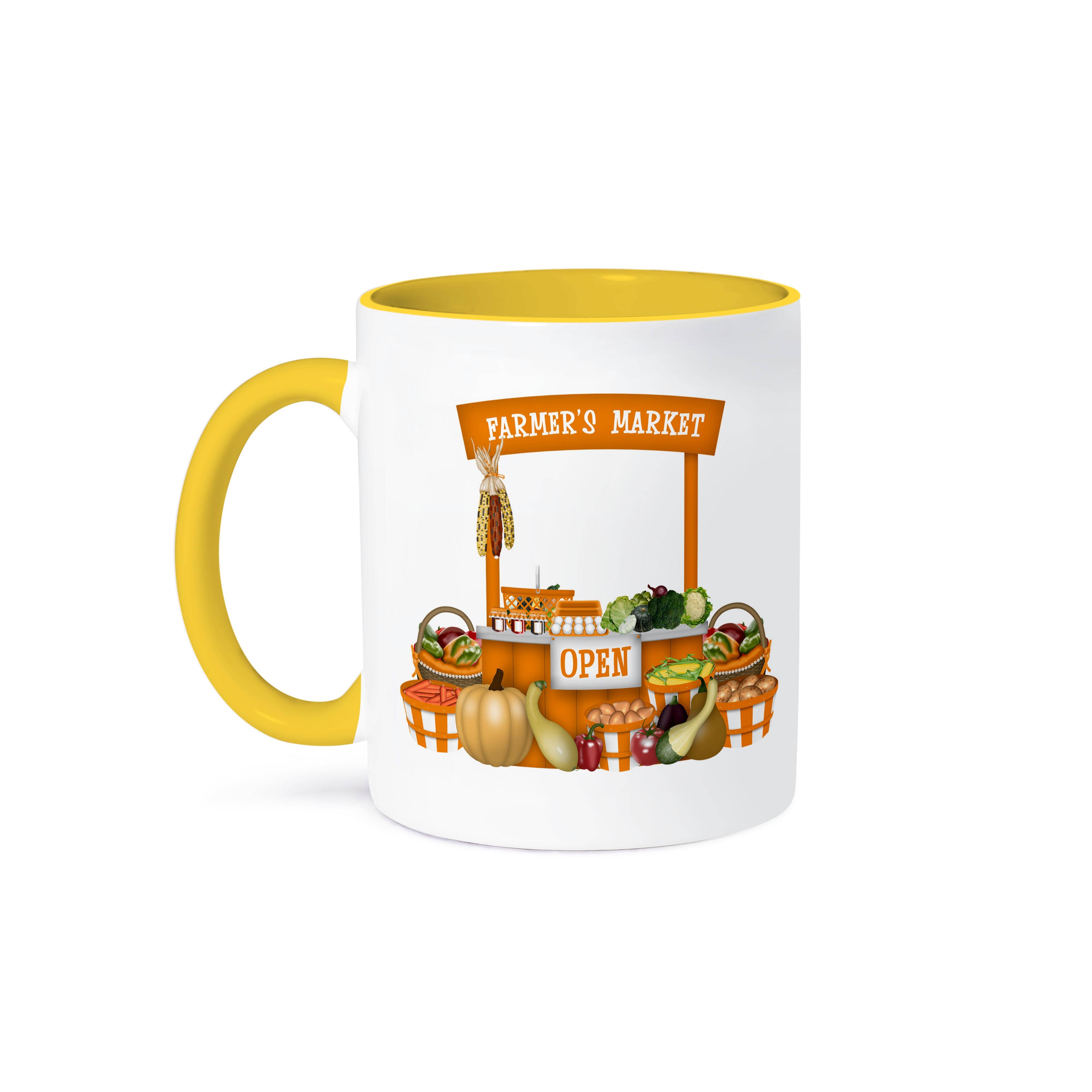 3dRose - Wholesale Coffee Mug - 3dRose, Cute Farmers Market Stand With Vegetables For Sale Illustration, Mug0