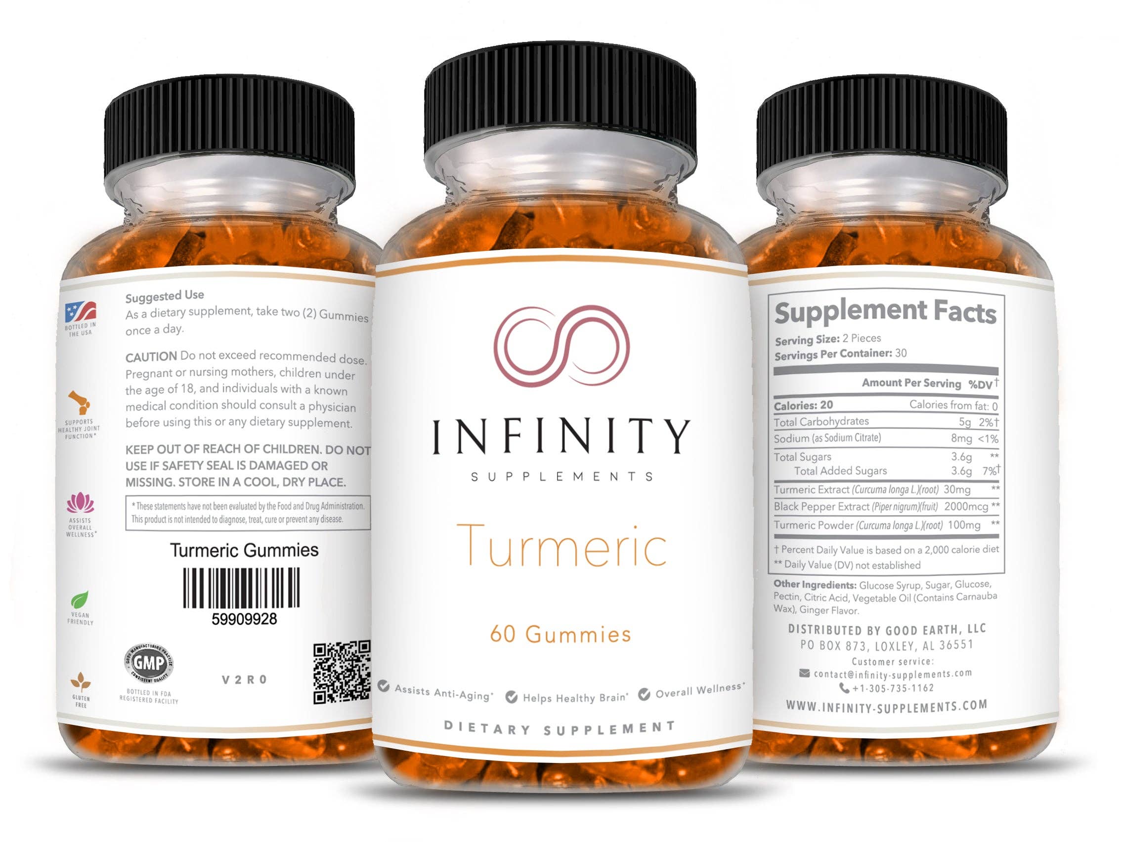 Infinity Supplements - Wholesale Oral Supplement/Vitamin - Turmeric Gummies2