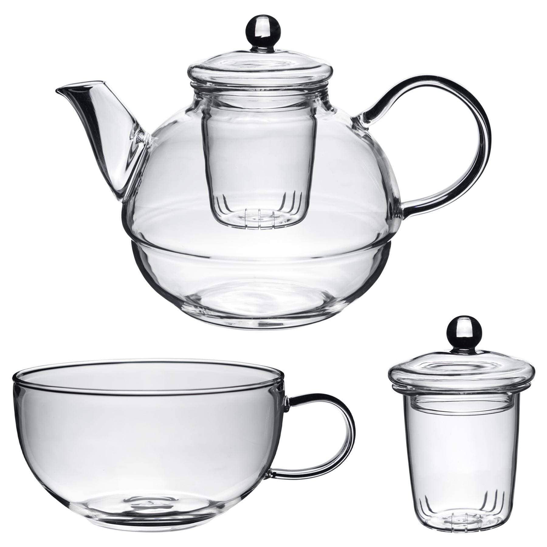 Rinkit Ltd - Vente Service à thé - Argon Tableware Théière en verre Tea-For-One, ensemble de passoire4
