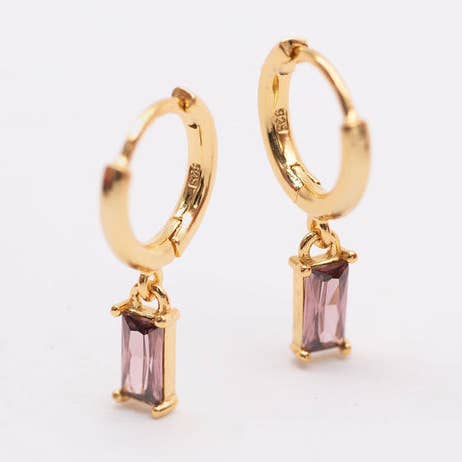 Moma forgyldte sterlingsølv lyserøde stendingle øreringe for engroshandel hos WHIMS JEWELS