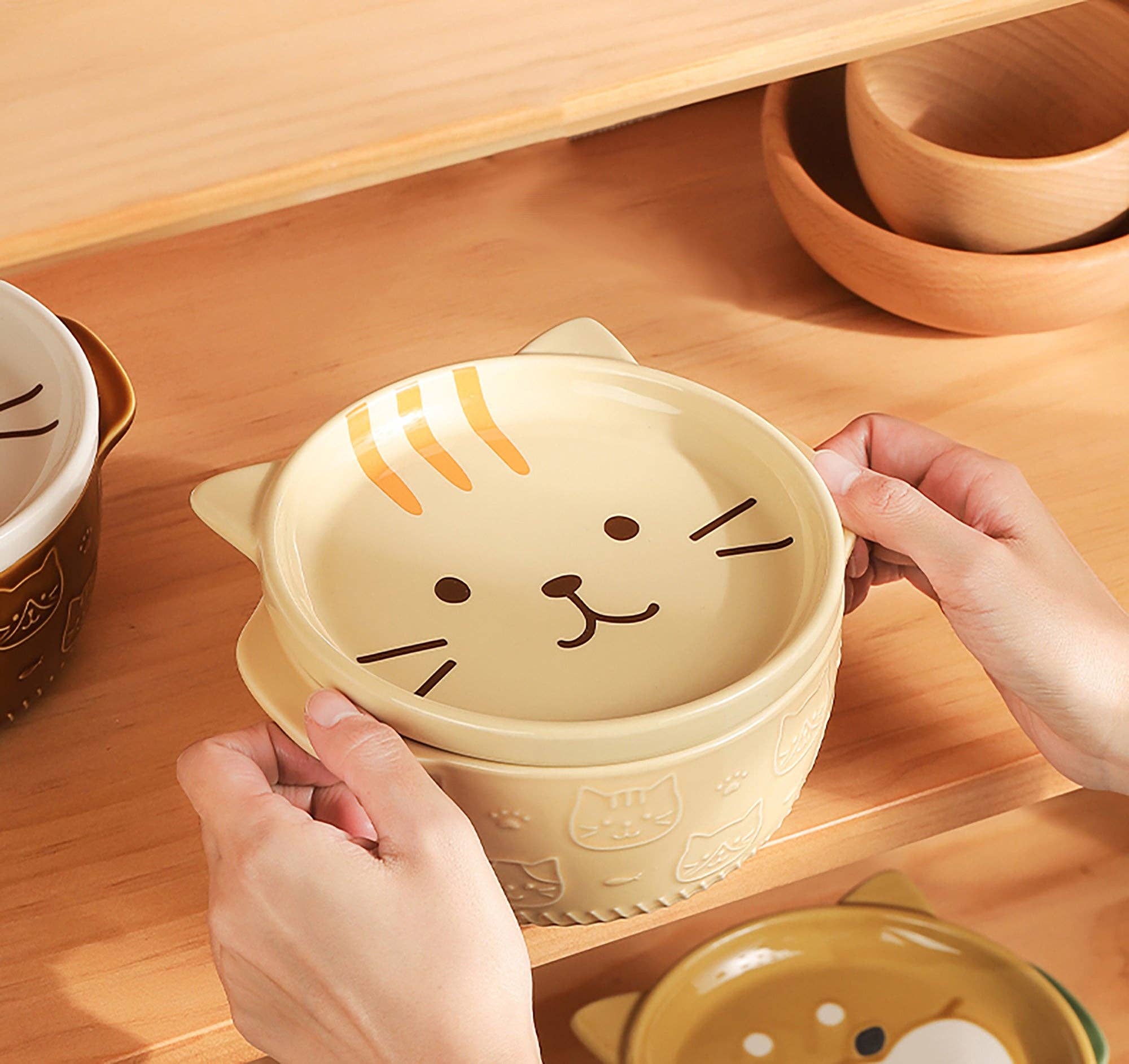 MinoCraft - Vendita all'ingrosso Ciotola - Adorabili ciotole per ramen con disegni di Shiba Inu e gatti6