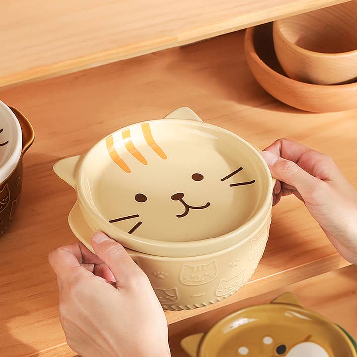 MinoCraft - Venta al por mayor Tazón - Adorables cuencos de ramen con diseños de gatos y Shiba Inu4