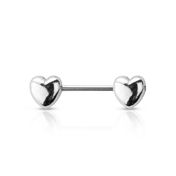 CRAVE BODY JEWELRY - Vendita all'ingrosso Piercing ad anello per capezzoli - BARRA CAPEZZOLO CUORE IN ACCIAIO CHIRURGICO 316L3