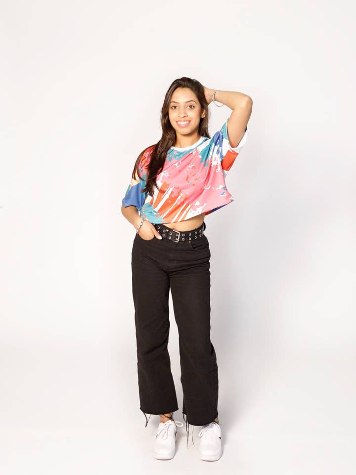 Crop Top Fishikii veelkleurig t-shirt voor wholesale door Fishikii