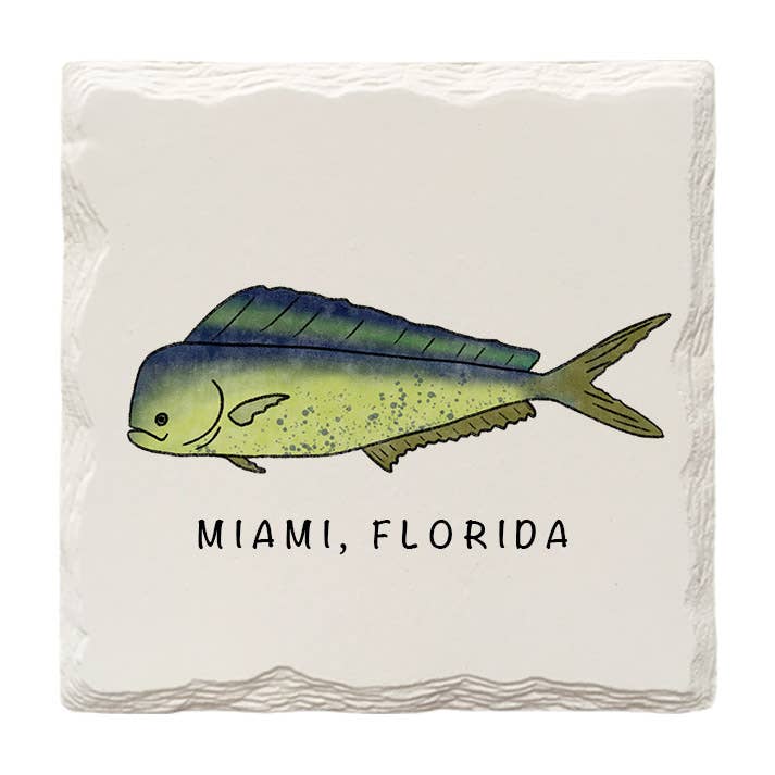 Customizable Mahi Mahi | Hand-Drawn | Drink Coaster for wholesale by The Doodle Brand