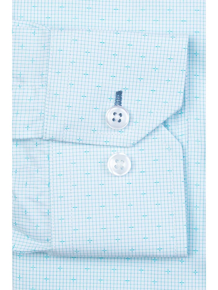 Alynn - Wholesale Button Down Shirt - Men's - Evan Classic Fit Aqua Blue Men's Dress Shirt by Alynn