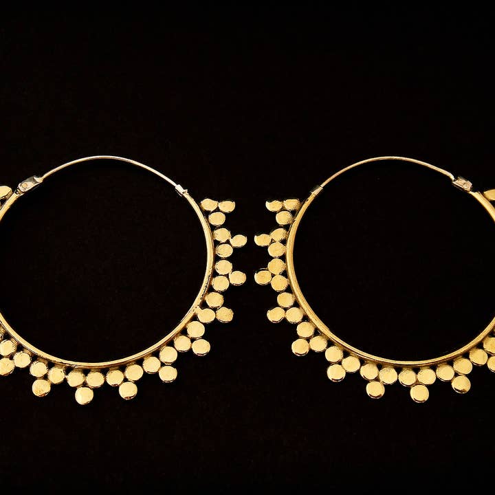 Tika – wholesale Hoop earrings – "Athena" Brass Earrings3