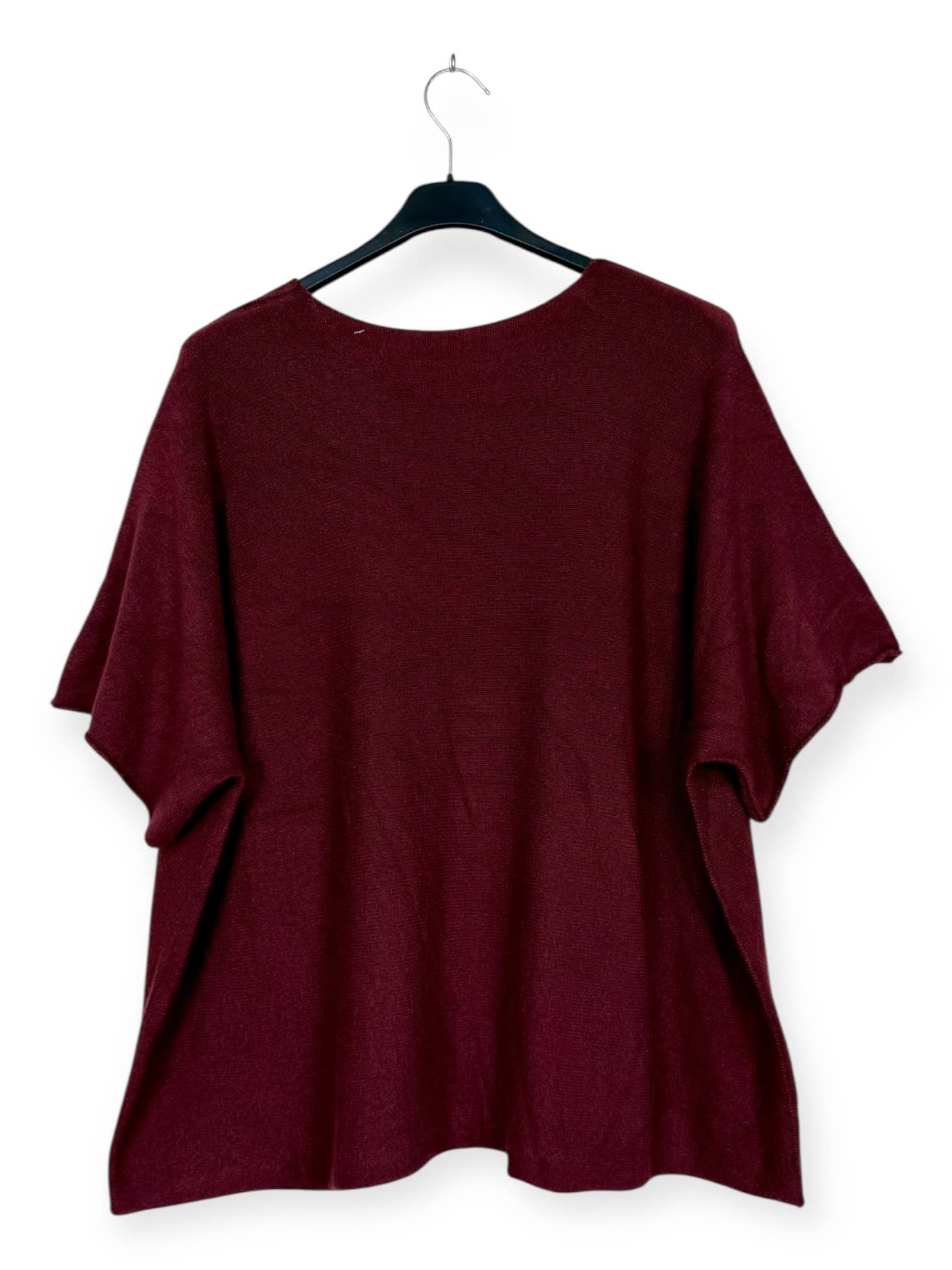 Lucky Nana - Wholesale Poncho - Women's - AH L2202 - Plus Size V-Neck Poncho Sweater8