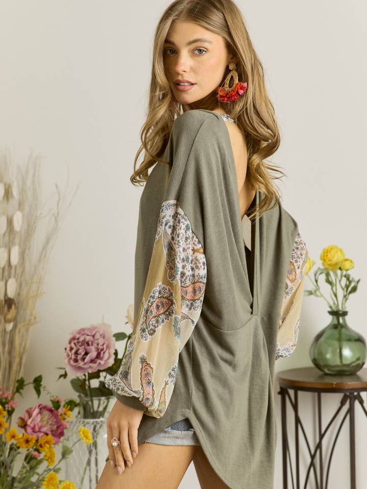 ADORA LA - Wholesale Tunic - Women's - MYT13551C - TWIST OPEN BACK TUNIC TOP