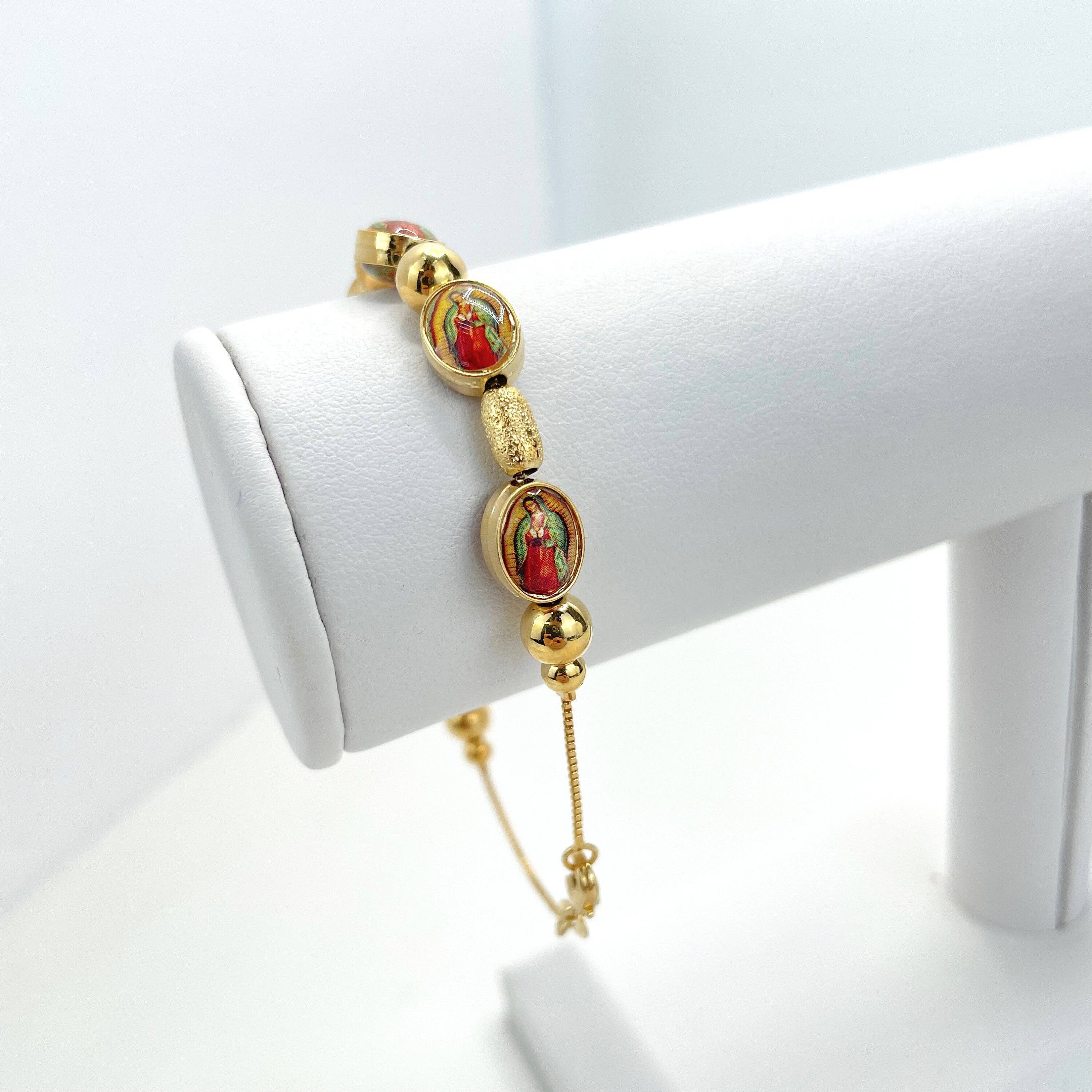 DIJU Jewelry - Wholesale Armband met kralen - Religieuze armband met 18k goudgevulde kralen en Onze-Lieve-Vrouw van Guadalupe1