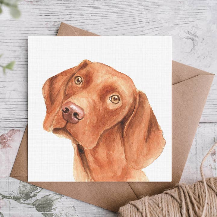 Hungarian Vizsla Greetings Card for wholesale by Cloud Jellybean Art
