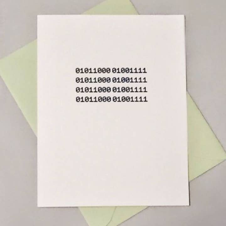 XOXO binärt kodkort för wholesale av theBird+theBeard