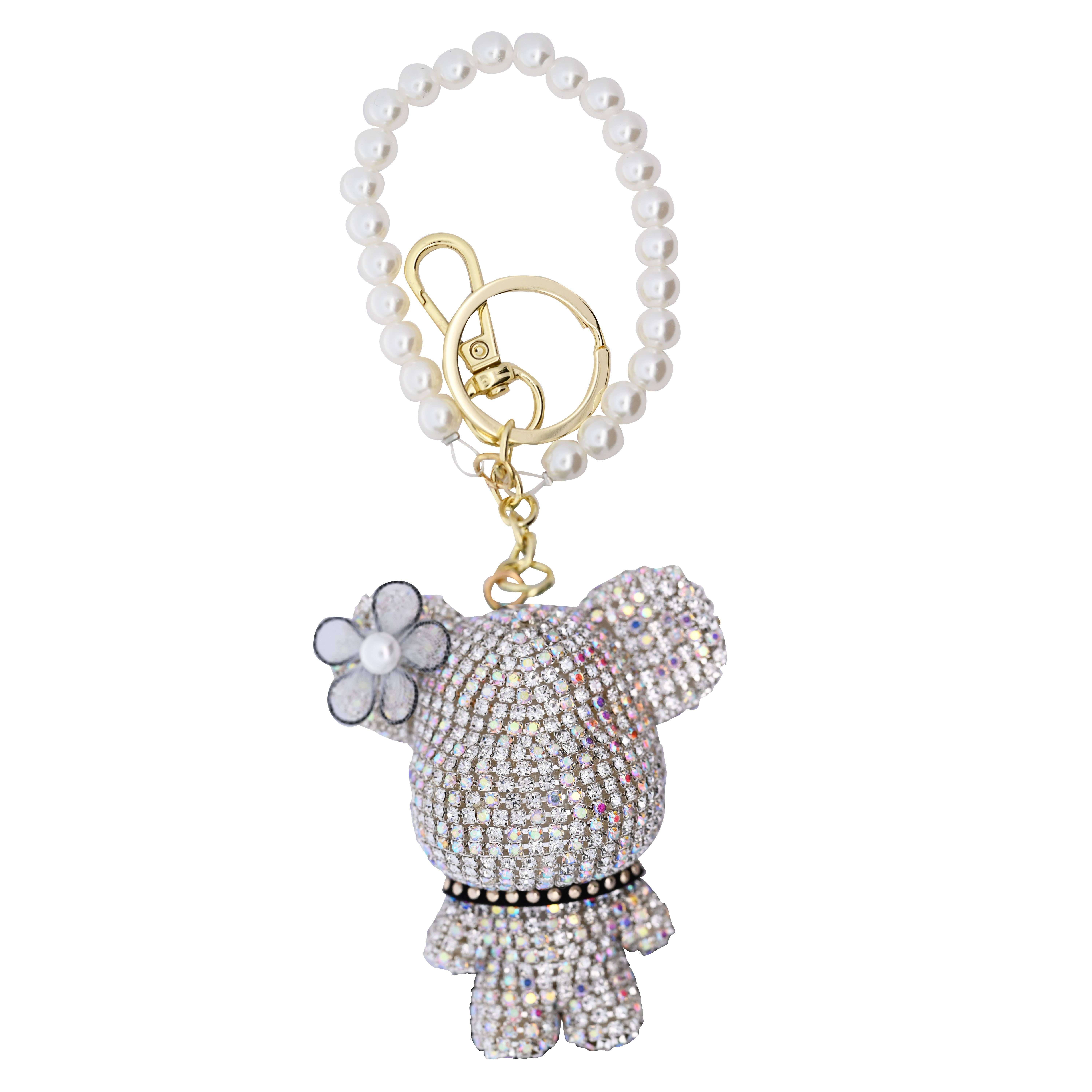 AMORINO SRL - Wholesale Keychain - Women's - TEDDY BEAR KEYCHAIN WITH RHINESTONES - OMQ24128A2202