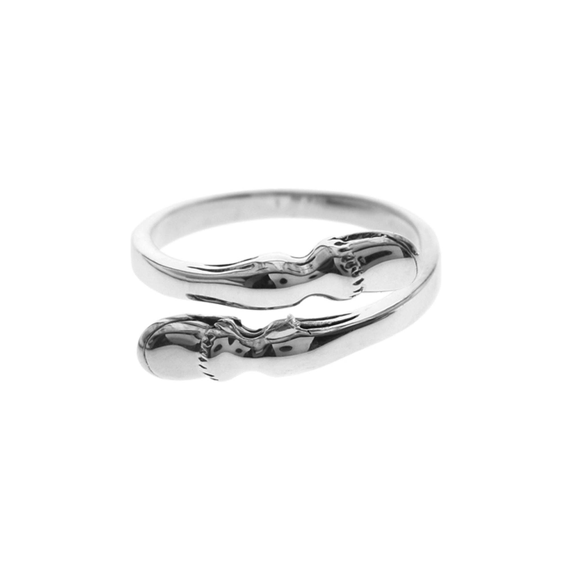 Kali Ma Designs - Sterling Silver Jewellery – Engroshandel Båndring – Cavelli sølvring med overlappende hestehover1