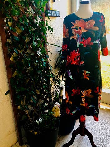 A-line Dress 3/4 Sleeve 42 “ Pleated Dress 20205 for wholesale by Lou Nardi