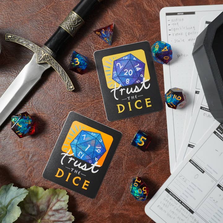 Minva Tabletop Design Co - Wholesale Sticker - Trust the Dice Sticker8