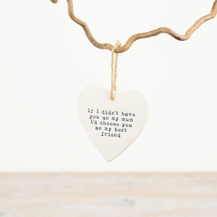 Si no te tuviera como mi mamá Heart Deco, 9 cm para venta al por mayor de Gainsborough Giftware x Portland Living