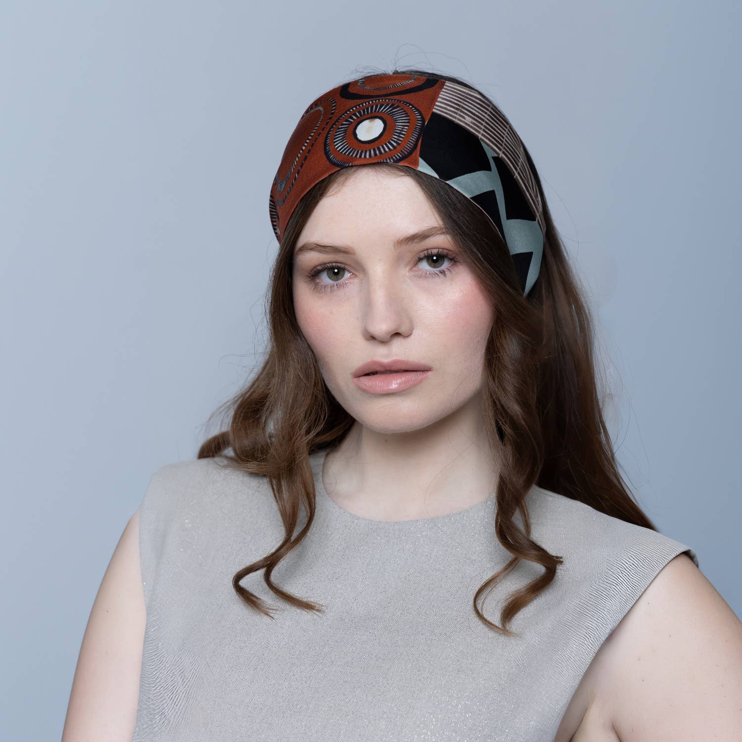 Pashmisy - Wholesale Scarf - Women's - Rust Bloom Skinny Silk Scarf In Black And Cream (11 x 85 cm)3