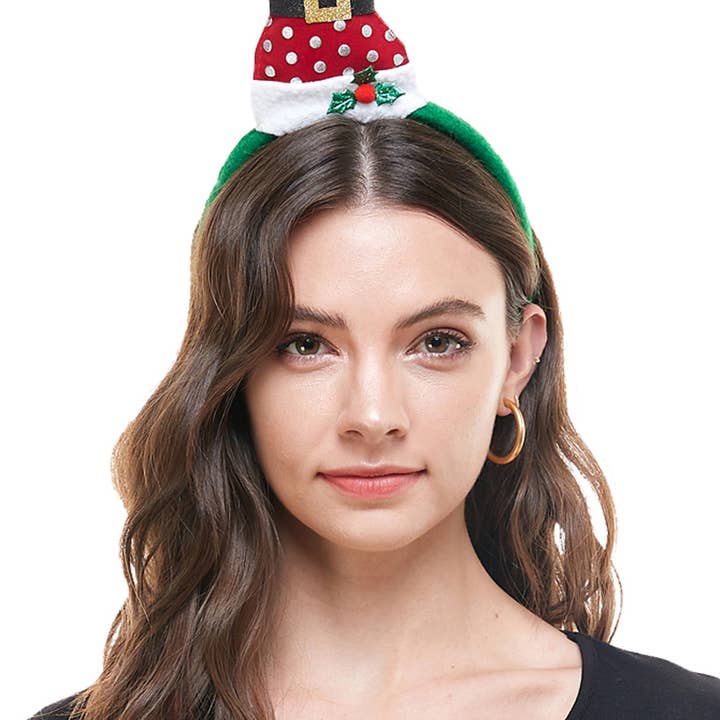 Diadema con Sombrero de Papá Noel de Lunares de Navidad para venta al por mayor de KBW Global Corp.