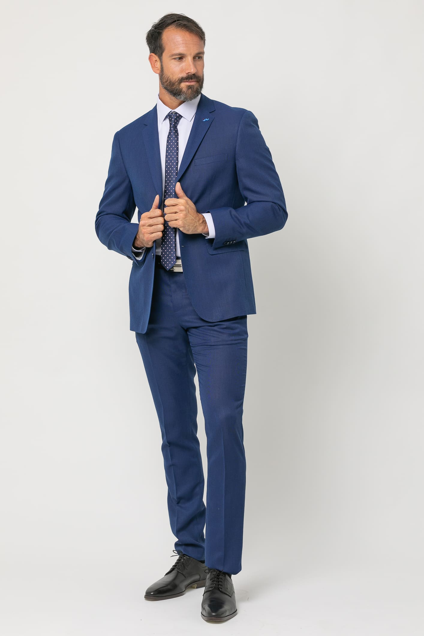 Ink Blue Slim Fit Suit False Plain with Elastane s/ grus for wholesale on Faire