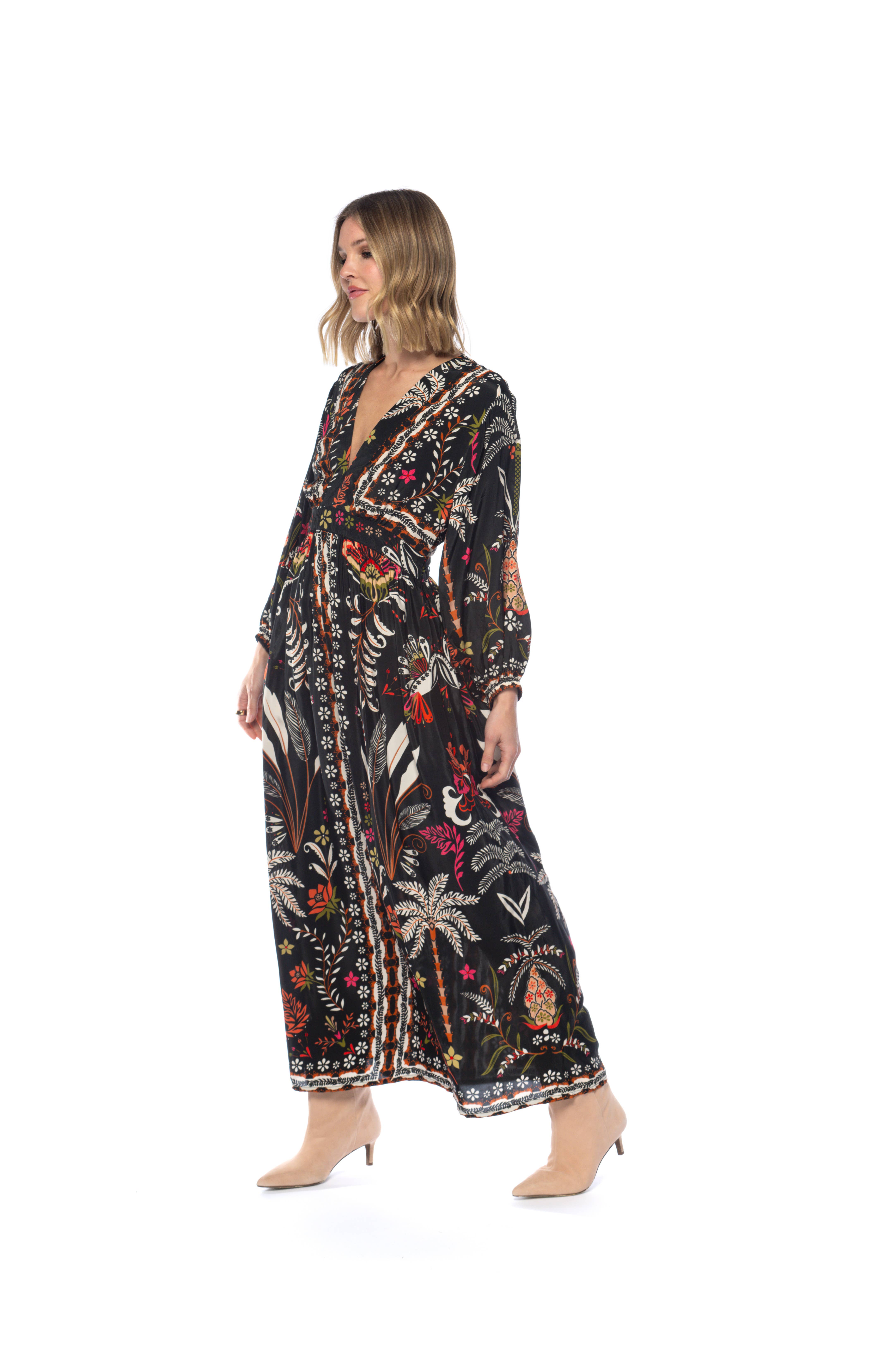 Palmtree Puja Flowy Dress for wholesale on Faire2