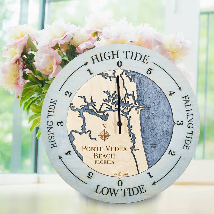 Sea & Soul Nautical Chart Art - Wholesale Wall Clock - Florida East Coast Nautical Chart Tide Clock-Many Locations136