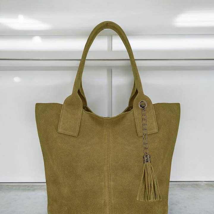 ITALIAN'S LEATHER - Wholesale Shoulder Bag - Women's - Marely Suede Leather Tote Bag 2302131