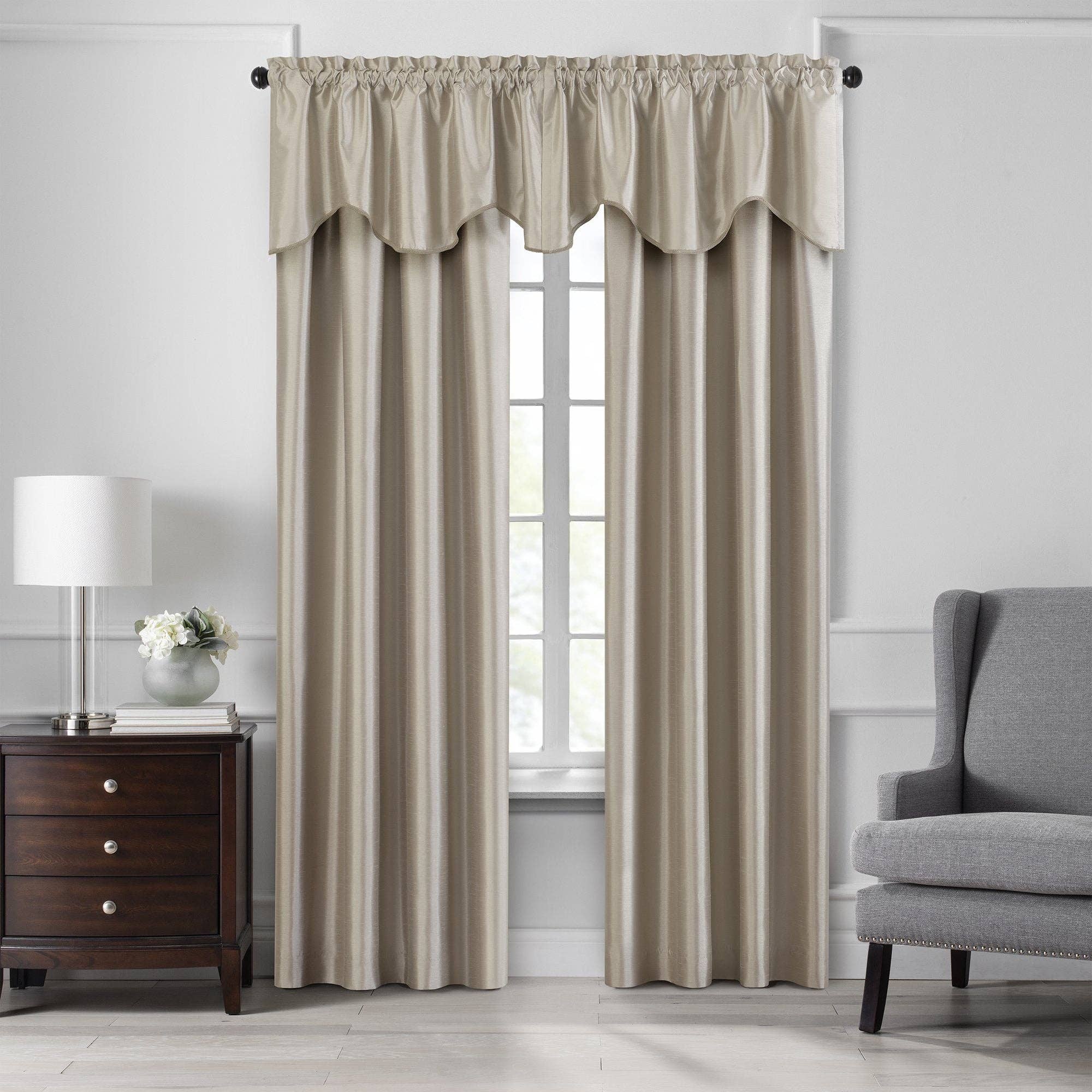 Threadmade Home - Wholesale Curtain - Colette Faux Silk Blackout Window Curtain & Scallop Valance17