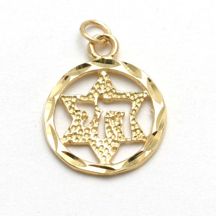 Pendentif en or jaune 14 carats avec étoile de David Chai pour la vente par Bareket Fine Jewelry