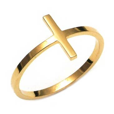 Ring aus 10-karätigem Massivgold | Stapelring | Massivgold | Stapelring | Zierlicher Ring | Minimalistischer Schmuck I Stapelring I Kreuzring für den Großhandel von Zahav Jewelry