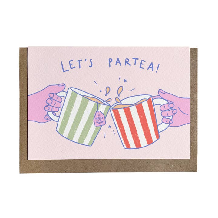 Let's Partea Greeting Card for wholesale by Carla Hicks Design