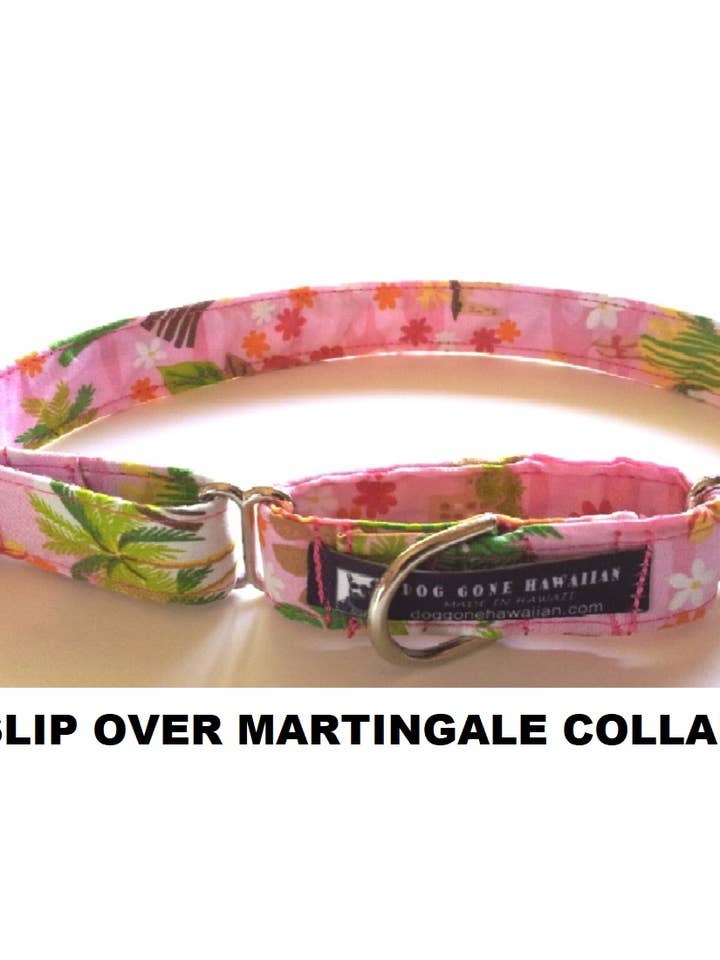 Hawaiian Slip Over Martingale Dog Collar with Fabric Loop for wholesale by Dog Gone Hawaiian