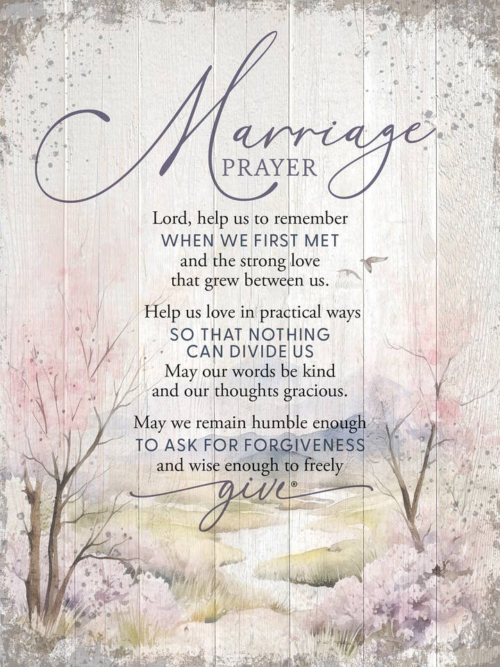 Marriage Prayer - Timberland Art 11.75X15 for wholesale by Dexsa