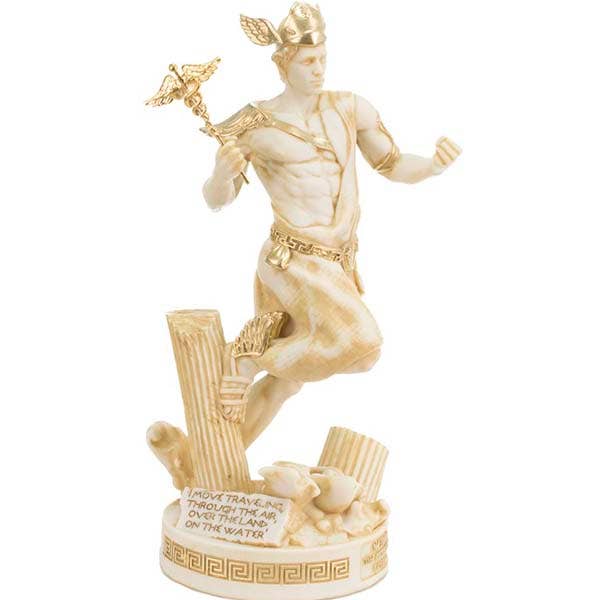 Art Culture Deco - Wholesale Decorative Figurine - Hermes Statue The Messeger Of Gods Sculpture Alabaster 25 cm1