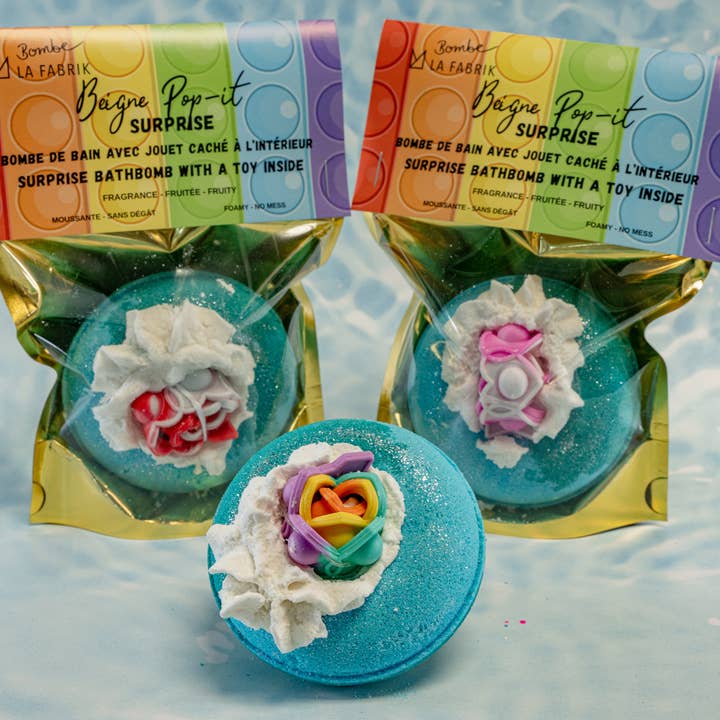 La Fabrik - Wholesale Bath Bomb/Fizz - Bombe de bain surprise - Bracelet Pop it! (Bleu)1