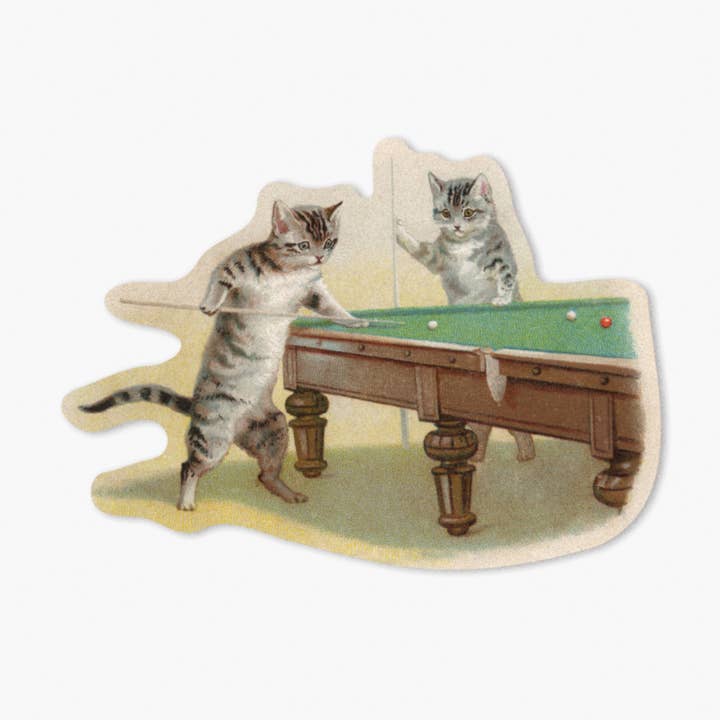 Felix • Sticker • Vintage Cat Playing Pool for wholesale by The Digital Chromist