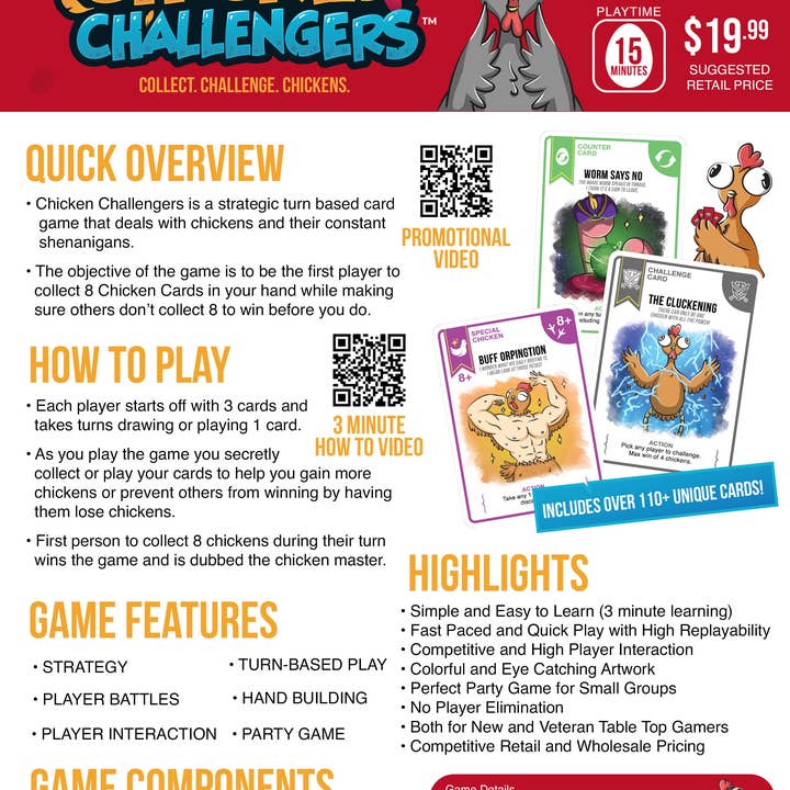 QMDirect - Wholesale Card Game - Chicken Challengers11