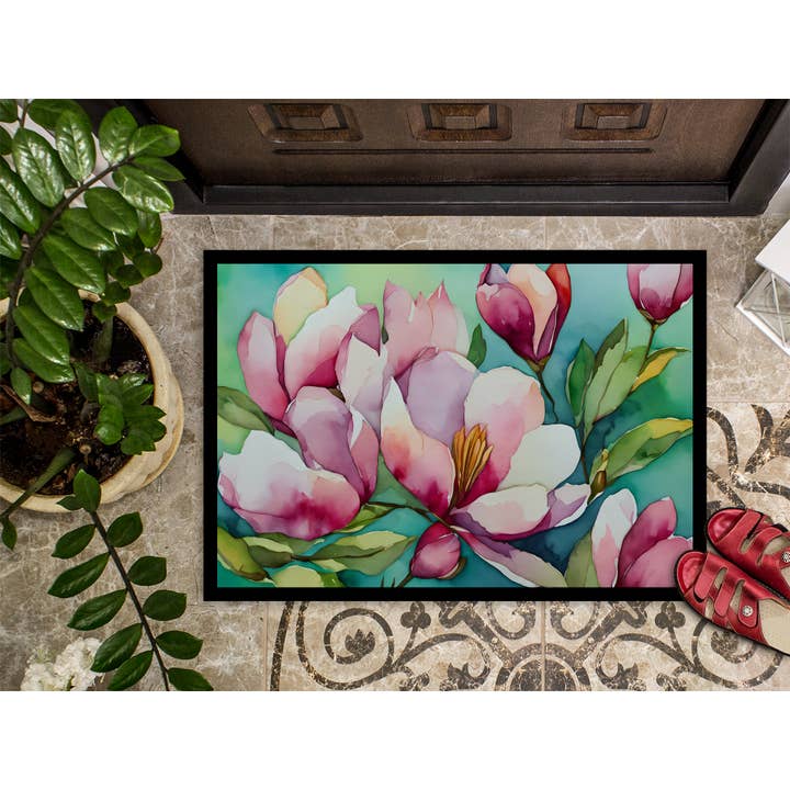 Tapis d'intérieur ou d'extérieur Louisiana Magnolias à l'aquarelle 24x36 pour la vente par Caroline's Treasures