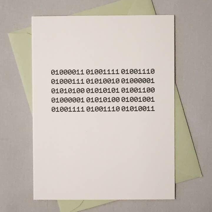 Grattis Binärt kodkort för wholesale av theBird+theBeard