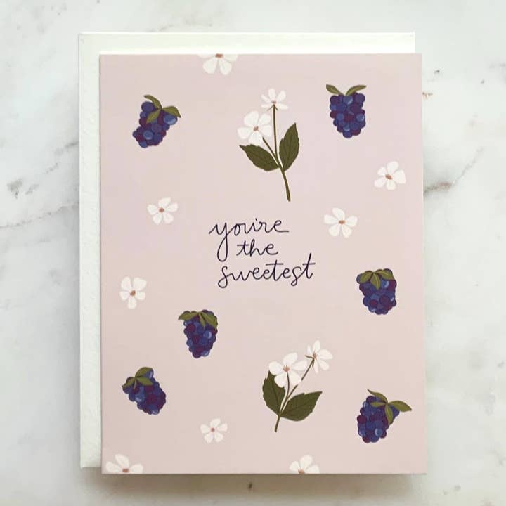 You're The Sweetest Blackberry Greeting Card for wholesale by Pajarita Paper Co