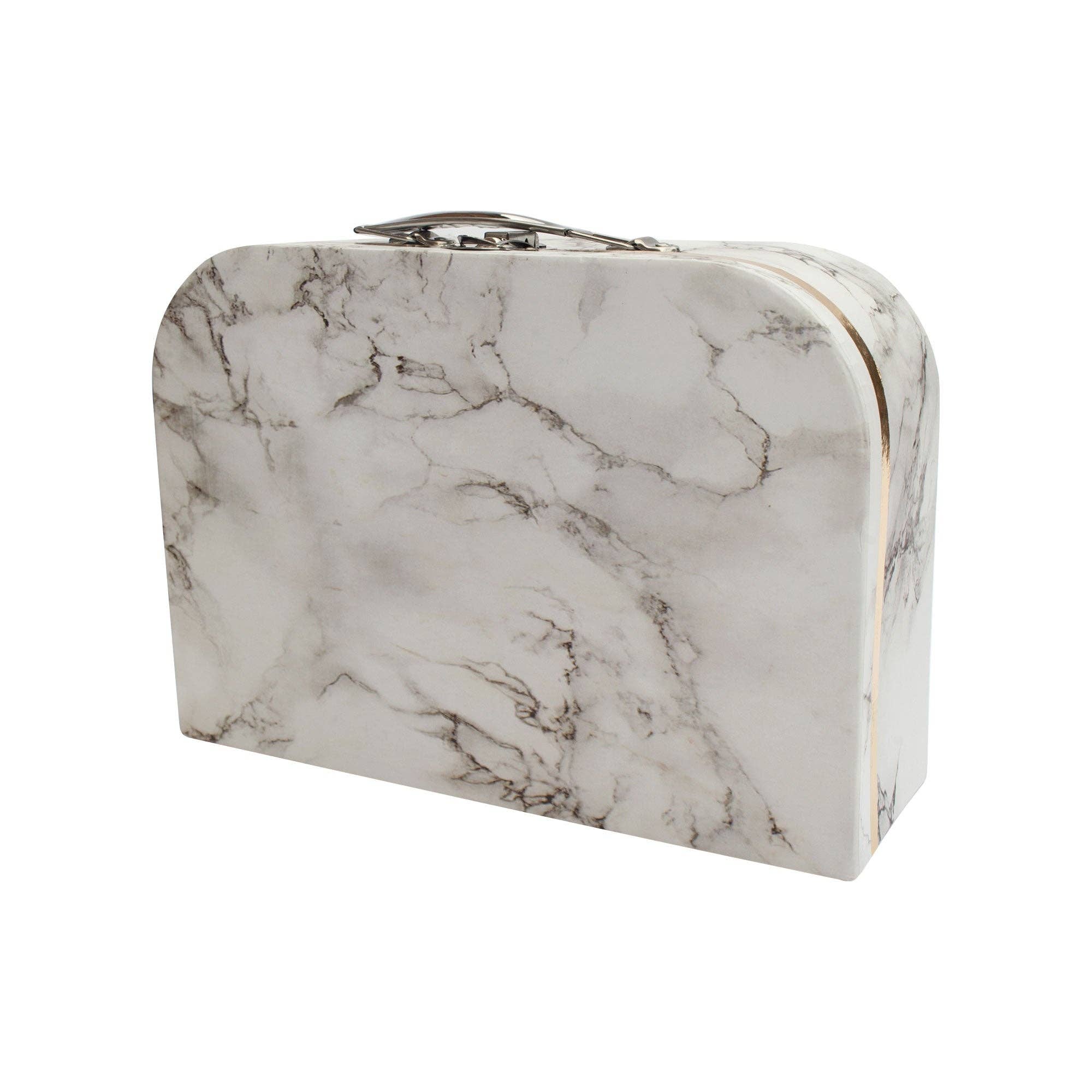 Emartbuy - Wholesale Gift box - Elegant White Marble Suitcase Style Gift Boxes - Set of 33