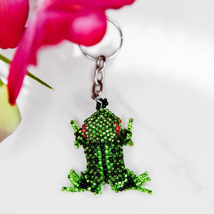 Frog Beaded Keychains for wholesale by Lucia's Imports