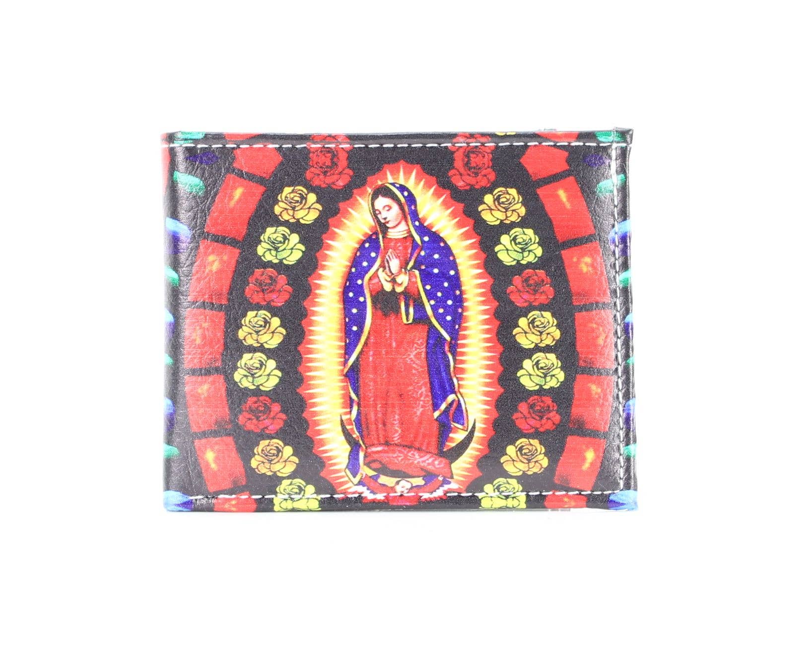 Leather Impressions Inc - Wholesale Wallet - Women's - Lady Guadalupe Roses Vegan Leather Bifold with Gift Box0