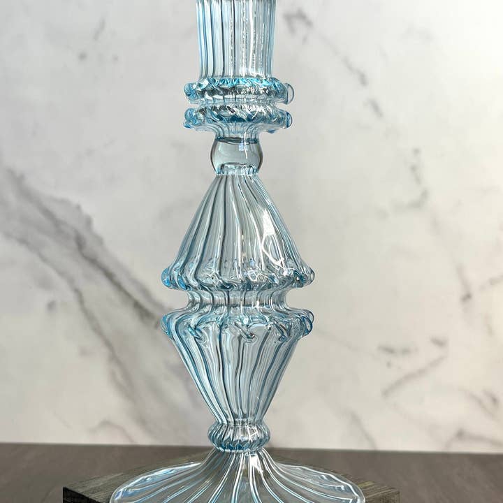 Arabazaar Gallery LLC - Wholesale Candle Holder - Handblown Gems Swirl Glass Candle Holders