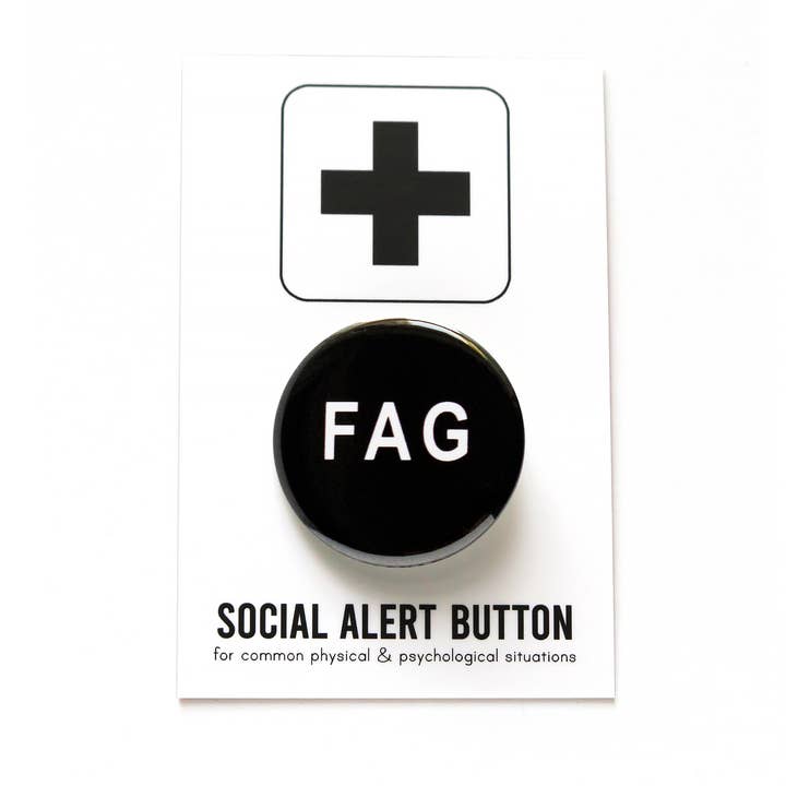 Boutons à épingle FAG 1,25" Épinglette Queer pour la vente par Word For Word Factory